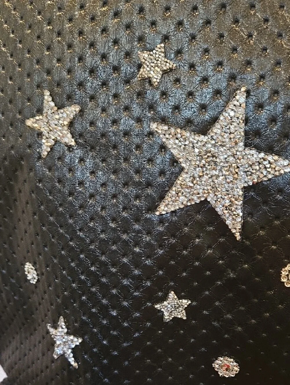 Custom Quilted Hand Studded Star Embellished Backpack. New